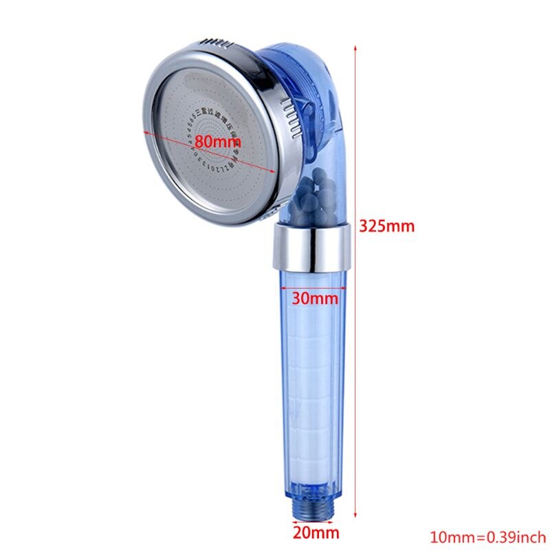 Douchekop met 3 standen, hoge druk, met pp-katoenen filter, met 2 stuks pp-katoenen filters  l29k
