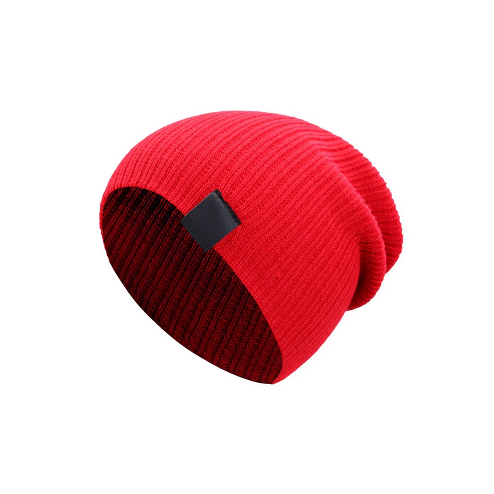 Men Women Winter Beanies Cap Outdoor Bonnet Skiing Hat Soft Knitted Hat DO2: Red