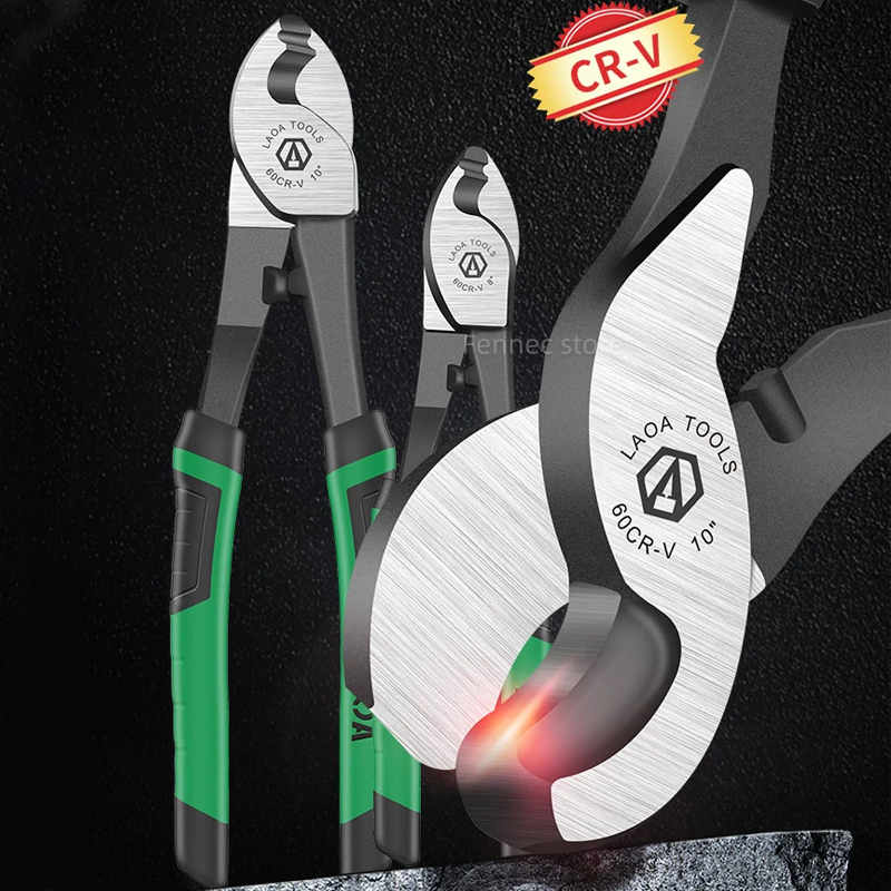 LAOA Kabelschaar CR-V Kabeltang Elektrische draadstripper Combinatie Multifunctioneel handgereedschap 6 8 10 inch Krimptang