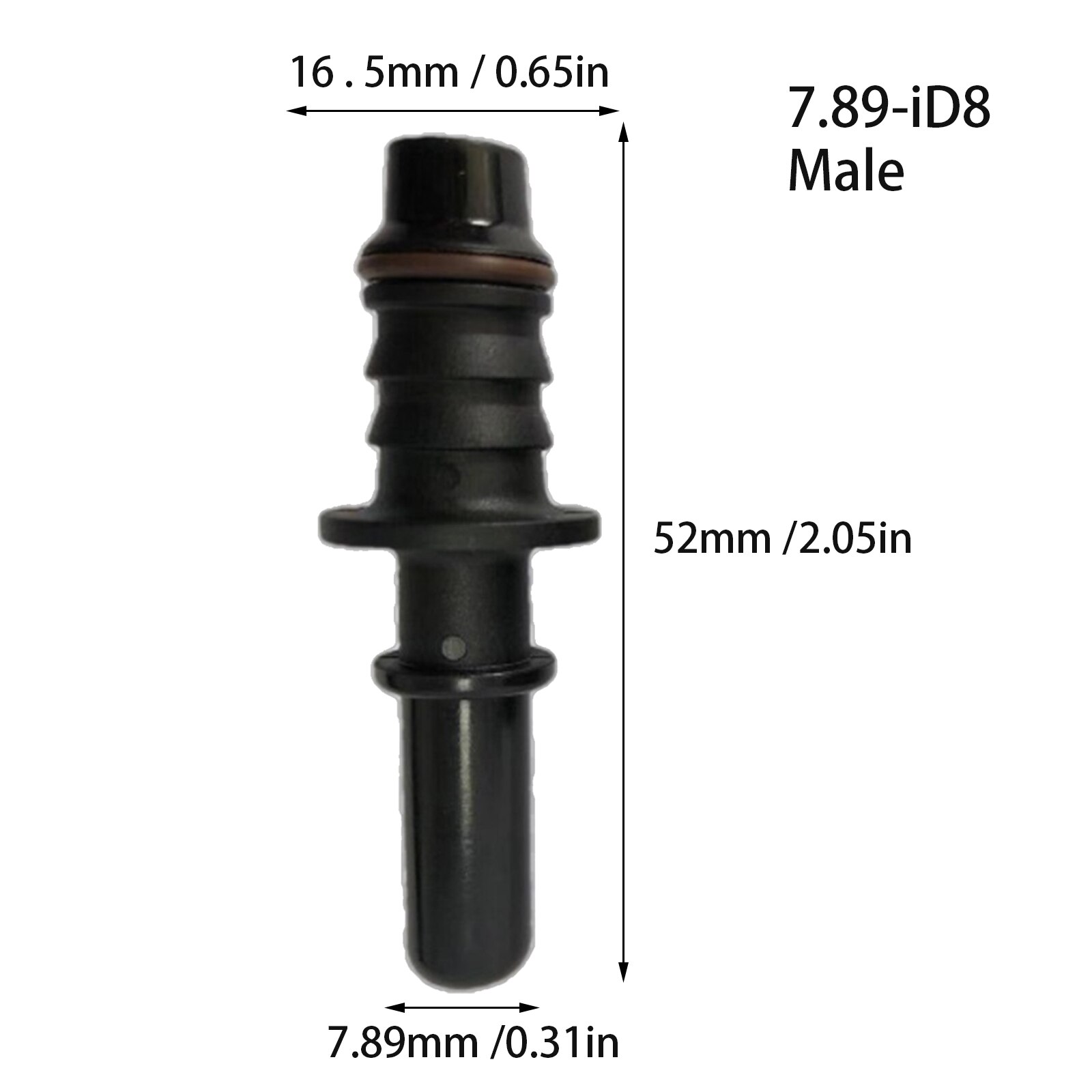 Zwarte Auto Fuel Line Quick Connect Slang Koppeling ID8 7.89 Rubber Nylon Olie Lijn Pijp Connector Disconnect Release Slangfitting: Black