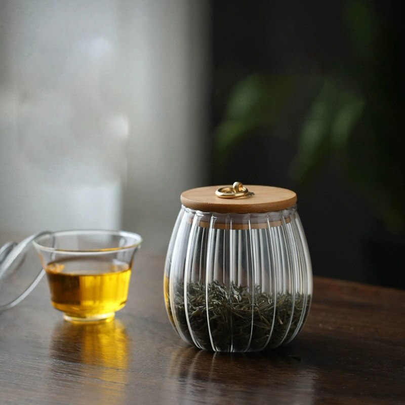 Sucrier Transparent avec couvercle en bois, sucrier, boîtes à épices, boîte à thé, réservoir de grains, ustensiles de cuisine