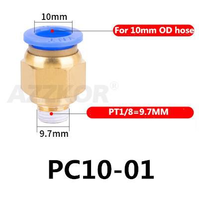 5 kpl pc pneumaattinen letkuliitin ilmakompressorin osat suora työntöpaineilmaliitin 1/2 " 1/4 " 3/8 " 1/8 " m5 uros -4 6 8 10 12: Pc10-01