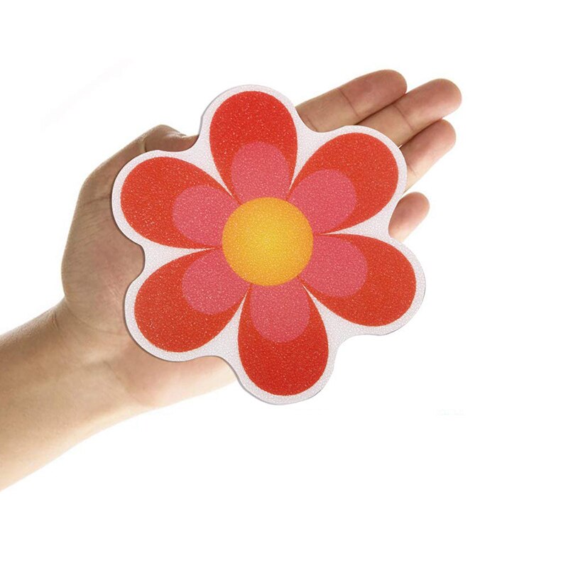 10Pcs Cartoon Bloemen, Kleurrijke Bloemen, Cartoon Rubber Peva Anti-Slip Stickers, pu Anti-Slip Doek, Anti-Slip Tape Tob