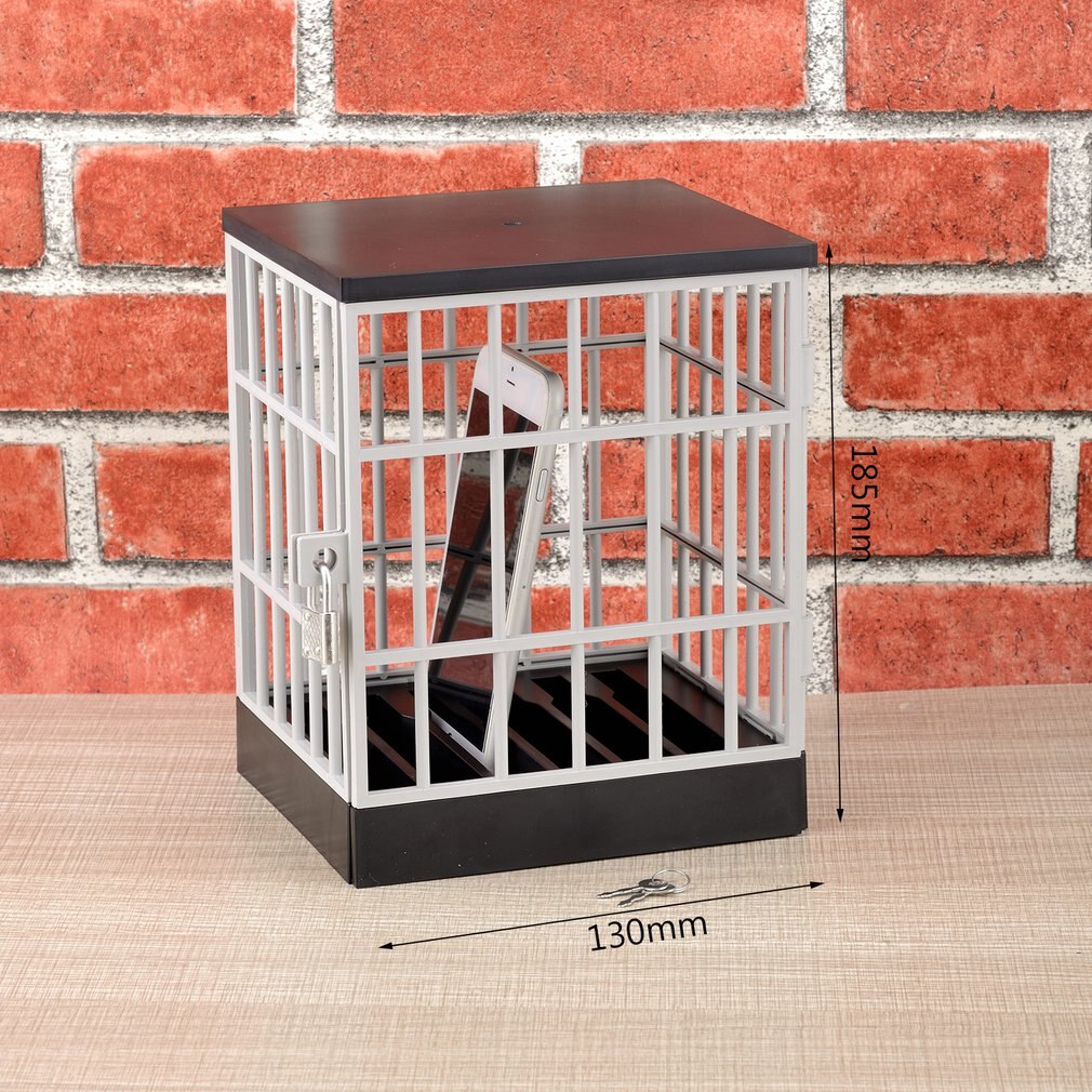 Mobile Phone Jail Cell Prison Lock Up Safe Smartphone Home Table Office Gadget Storage Box Locking Cage Party Storage