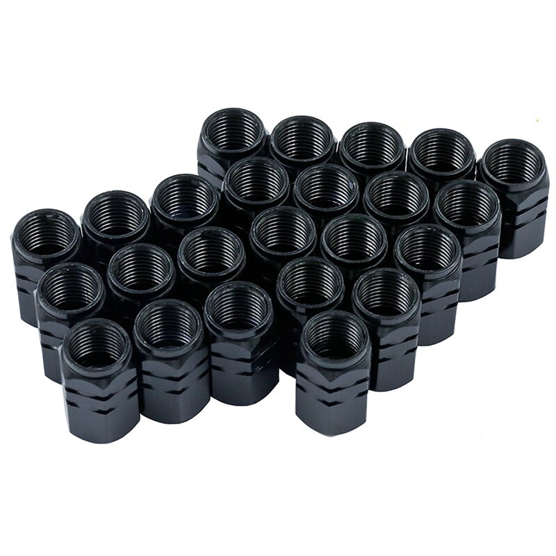 48Pcs Valve Stem Caps Car Tyre Valve Stem Covers Caps, 24Pcs Silver & 24Pcs Black