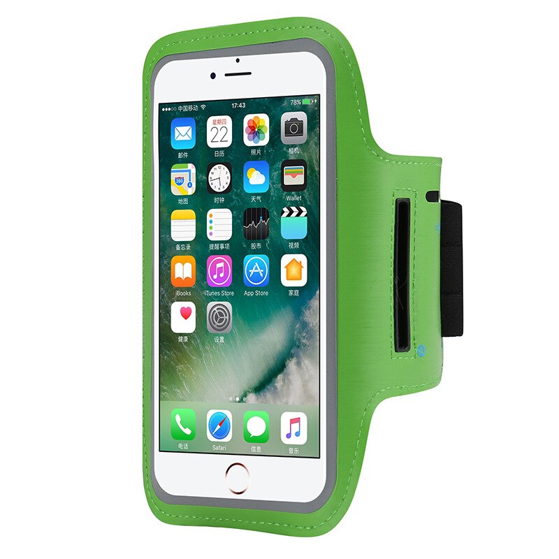 Borsa da uomo universale per fascia da braccio per telefono cellulare con custodia per telefono da 4-7 pollici con fascia per armi accessori per Smartphone sportivi a prova di sudore: green