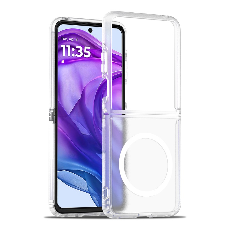 Magnetic Case For MOTO RAZR Pro Ultra Case For Magsafe Wireless Charging Matte Translucent Hard Armor Cover: Clear / Motorola razr+ 2024