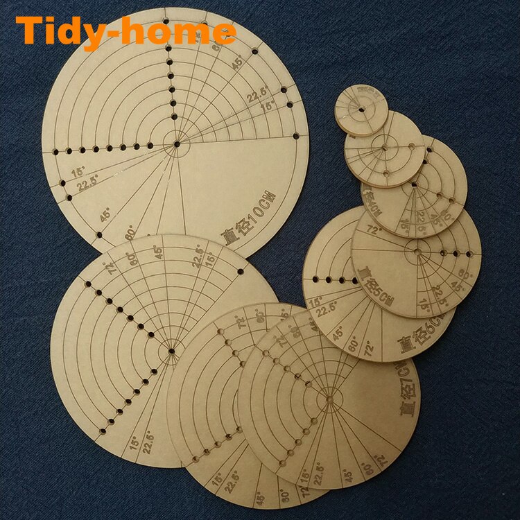 9pcs/set Helpful Acrylic Patchwork Drawing Template Sashiko Templates Circle Polygon Square Pattern
