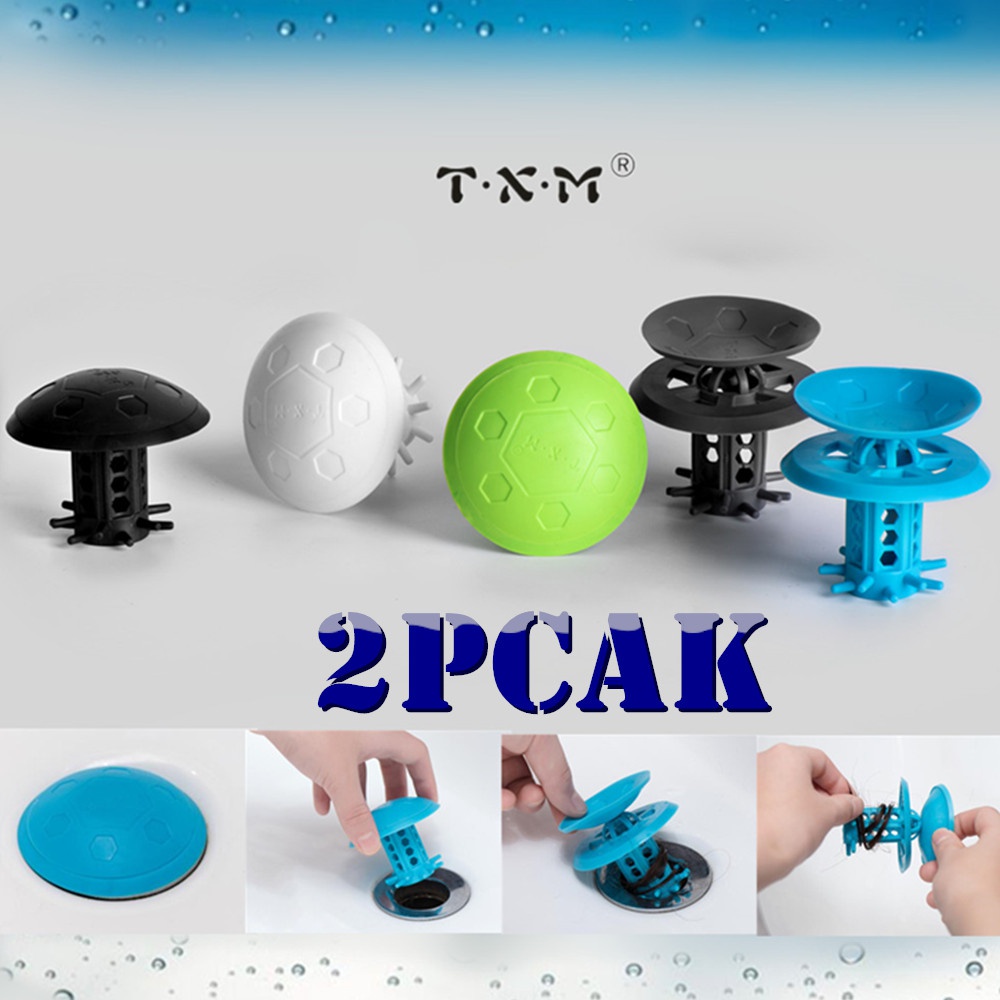 2PACK TXM Drain Hair Catcher Bathtub/Sink Drain Hair Catcher,2 in 1 Bathtub Drain Protector for Shower