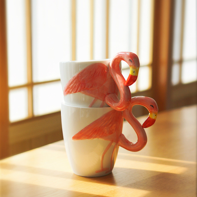 Tazas y tazas de flamenco, taza de café artesanal, vaso de de San Valentín para amor y limones, Taza de cerámica, tazas de café, divertida taza de unicornio