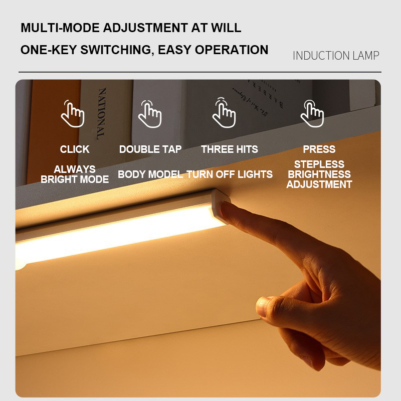 Led Nachtlampje Menselijk Lichaam Sensor Licht Smart Automatische Draadloze Usb Oplaadbare Voor Keukenkast Kledingkast Licht