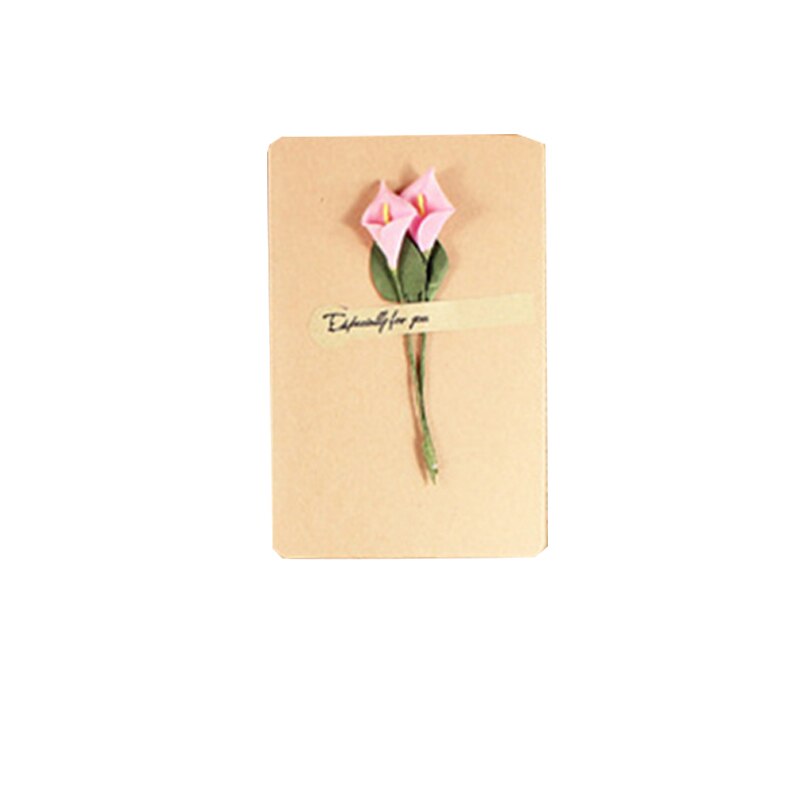 5pack Vintage dried flower blessing greeting card postcard handmade wedding Christmas Blue enchantress rose flower 14*10CM: Purple