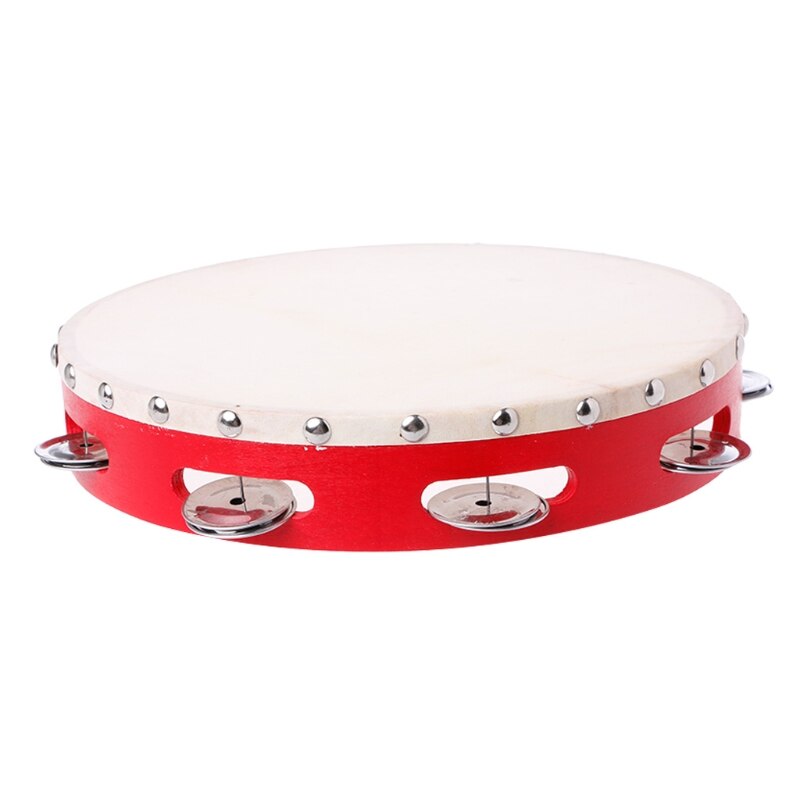 Ws-tamburin tromme håndholdt klokke percussion tamburiner klokker jingles musiklegetøj: 25 cm