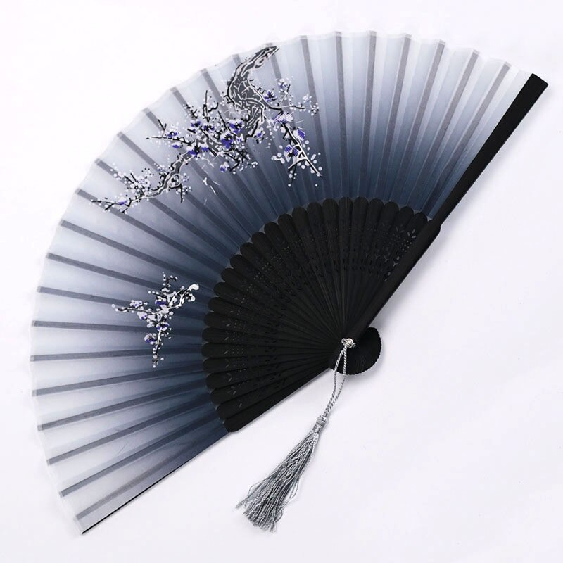Éventail de danse classique chinois et japonais en soie, à tige en bois, de , , pour femme, décoration de la maison: 9