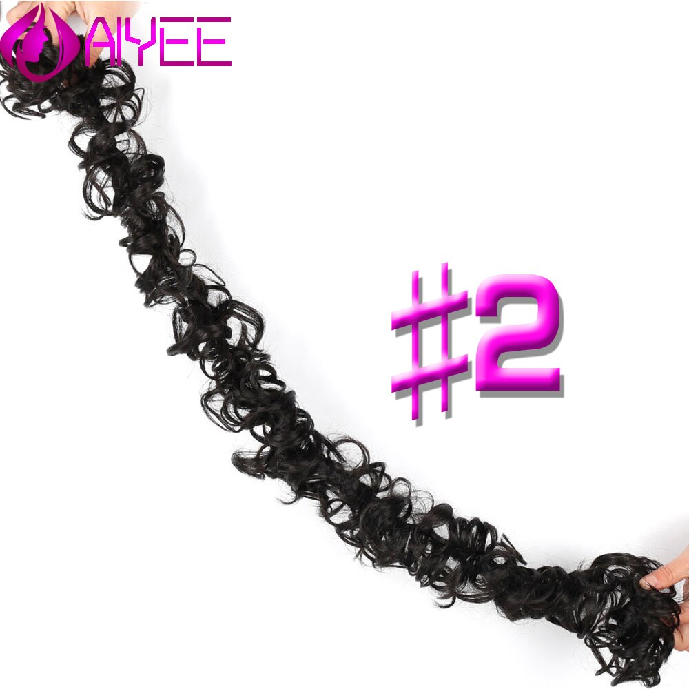 AIYEE bobinado sintético desordenado Chignon Garry Color marrón moño almohadilla elástica cuerda de goma para cabello banda para el cabello diadema para la boda: 2