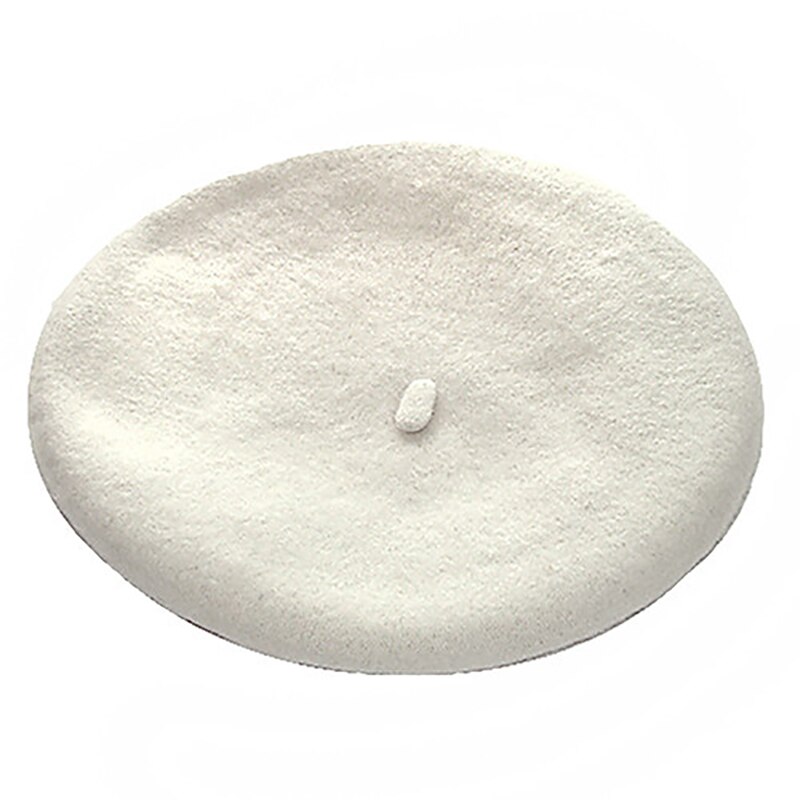 Solid farge varm ull vinter kvinner jente beret fransk kunstner lue lue cap 12 farger 0 j 5y