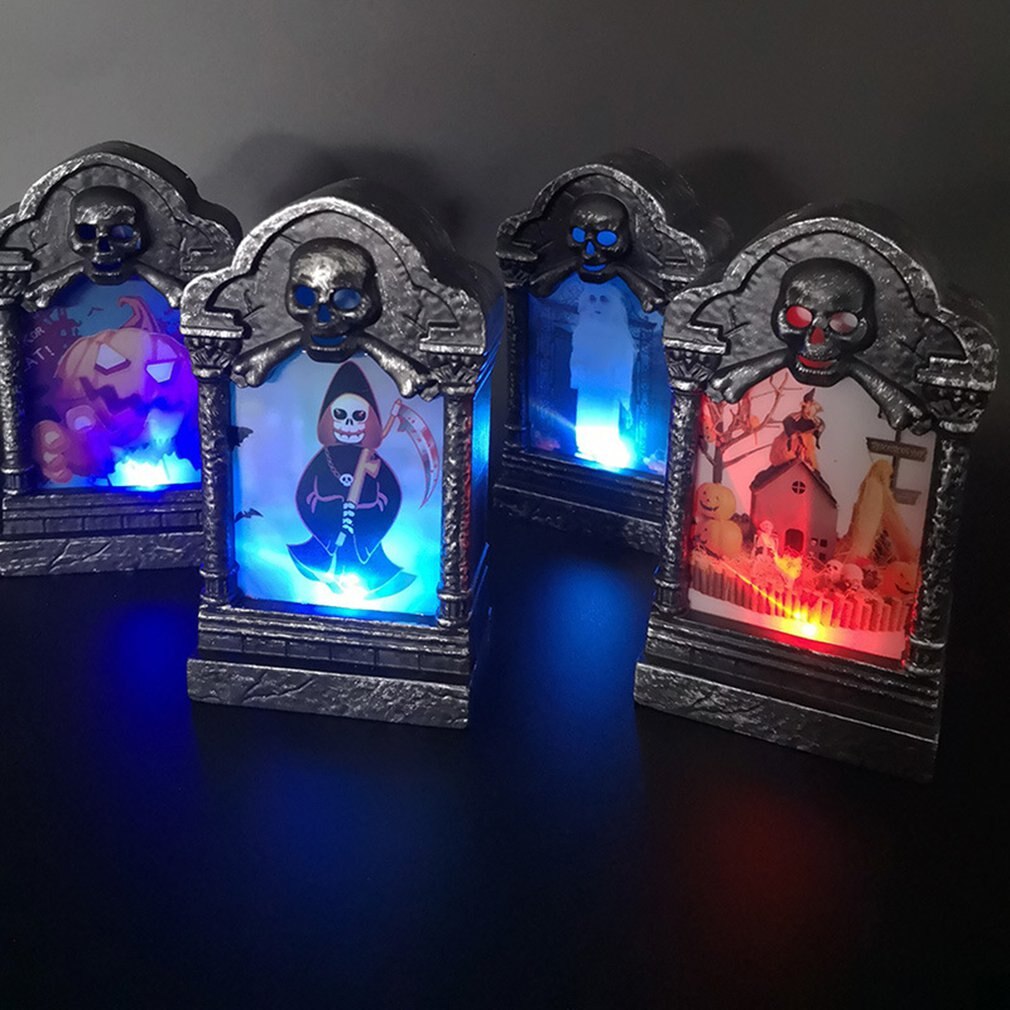 Halloween LED Light up Glowing Horror Atmosphere Venue Layout Decoration Tombstone Haunted House Set Home Party Decor