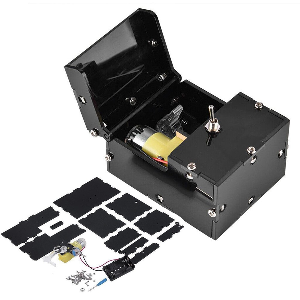 Acrylic Fully Assembled Useless Box Leave Alone Machine Turns Itself Off For Friends Families Black Party Toy DIY Box