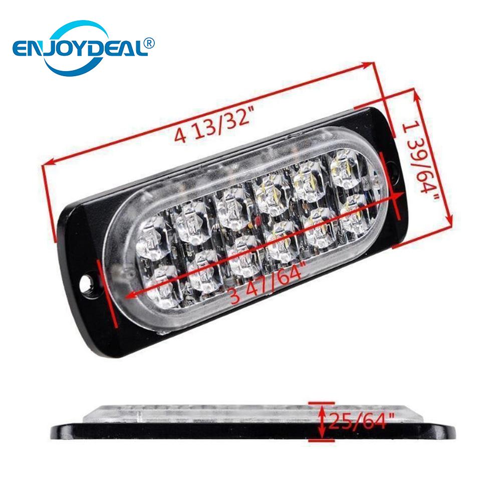 36w 12v-24v rav 12 led bil lastbil strobe flash nødadvarselsbjælke lys bil led lys bar blå rød lampe advarselslys