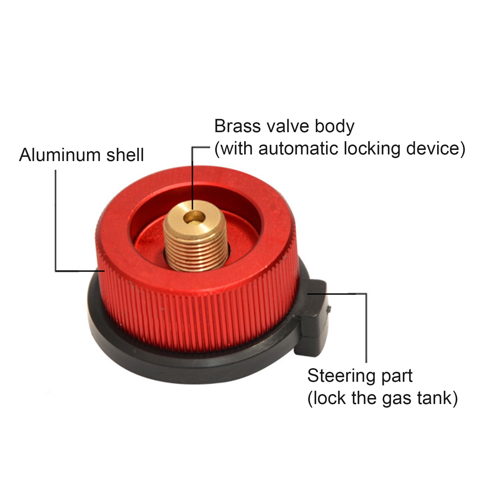 Round Self-closing Gas Converter Function Adapter Long Cylinder Air Tank Conversion Outdoor Tool