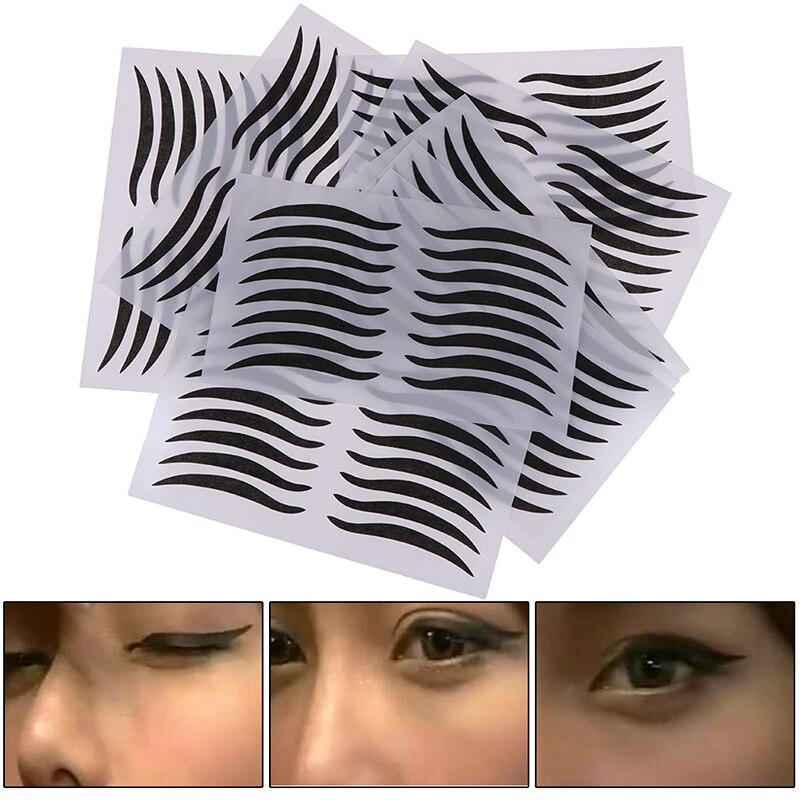 10Pcs Ooglid Gereedschappen Sexy Stijl Ogen Sticker Eyeliner Tape Beauty Eyeliner Sticker Make Tool Black