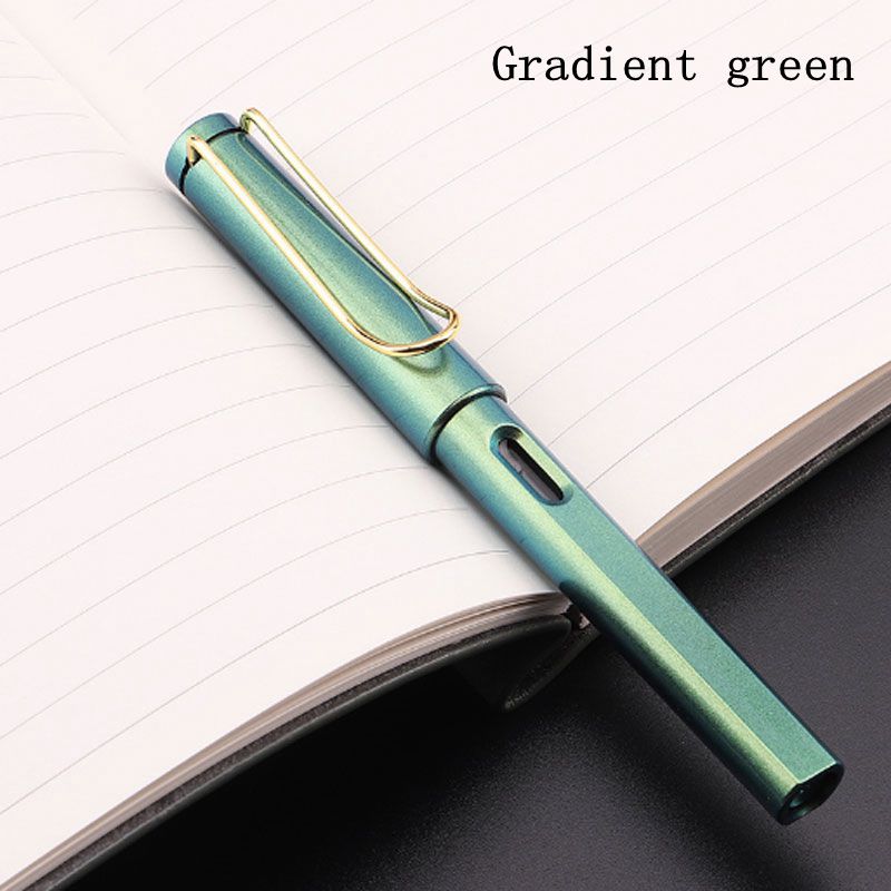1/10Pcs/Set Pen 0.5mm Gradient Colors Signature fountain pen Black/Blue Ink School Office Pens Kids Stationery: Gradient green 1pcs