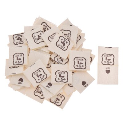 Etiquetas artesanales hechas a mano con patrón impreso, suministros acolchados para ropa, accesorios de decoración, 50 Uds.: 4