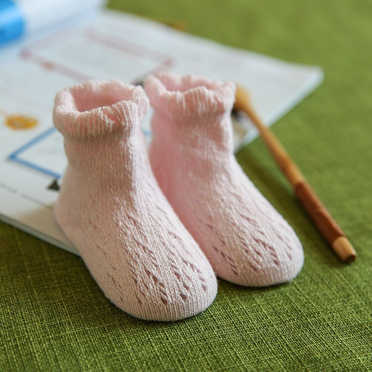 4Colors Summer Baby Toddler Candy Colors Breathable Mesh Socks Cute Newborn Infant Thin Short Socks Kid Hollow Out Sock Sox 0-4Y: pink / 0-2 years old
