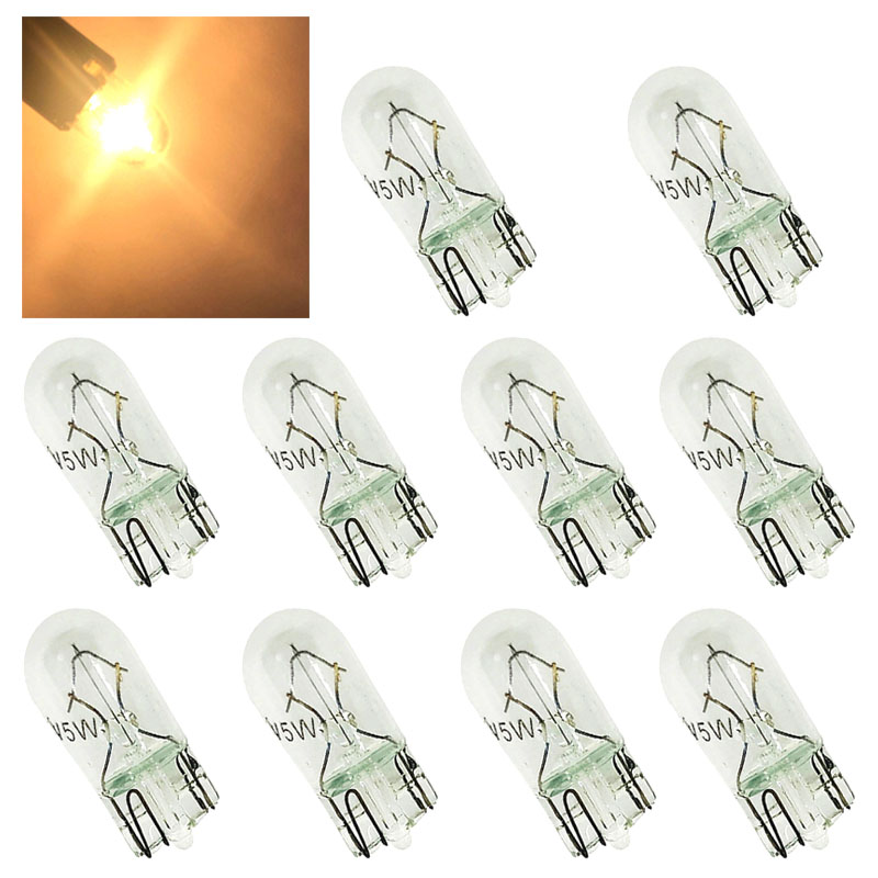 100 pièces voiture T10 halogène W5W 168 194 2825 lampe de coffre cales ampoules Instrument lumière intérieure lecture porte lumières lampes de dégagement