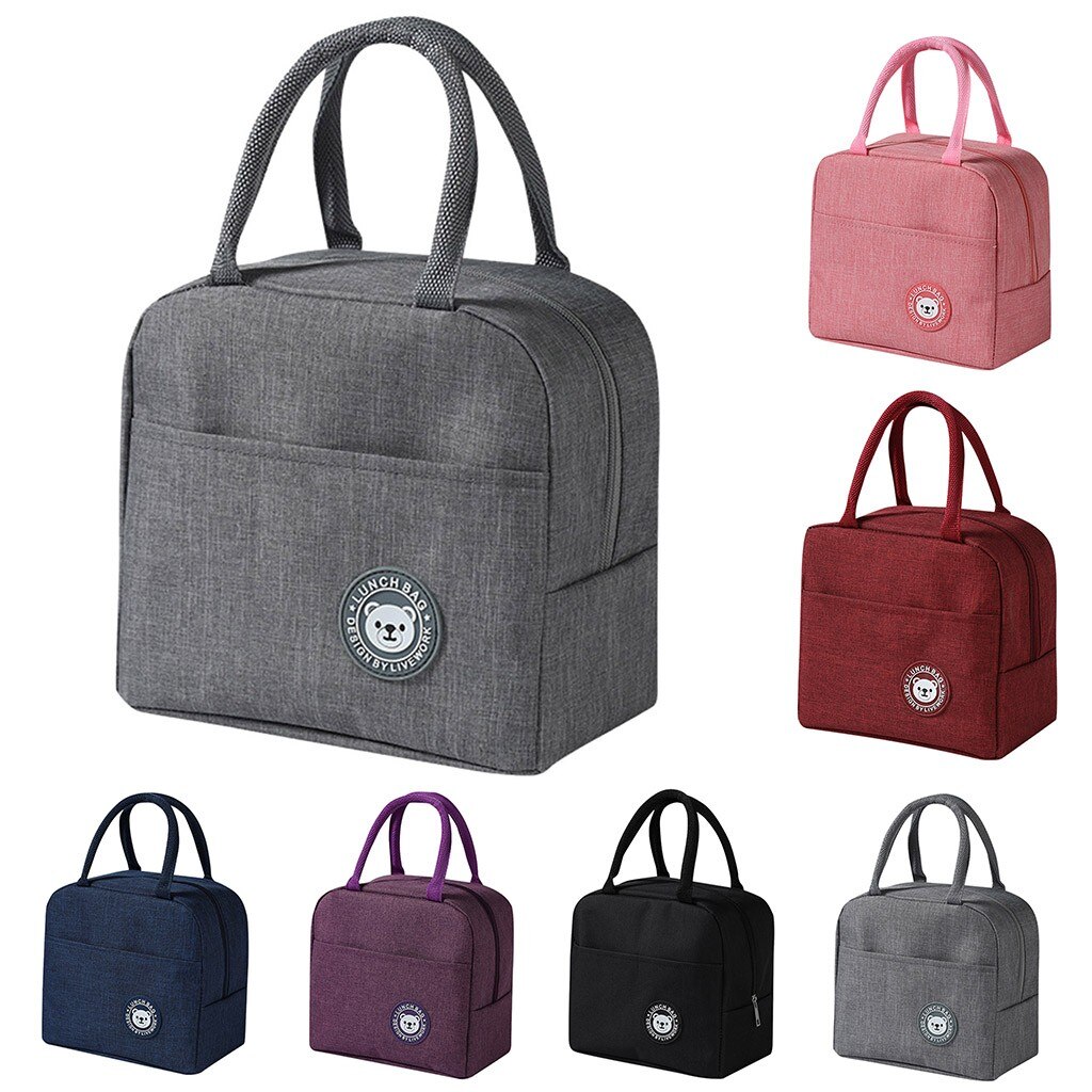 Vrouwen Lunch Voedsel Box Zak Geïsoleerde Thermische Voedsel Picknick Lunch Tassen Voor Vrouwen Kids Mannen Cooler Tote Lancheira