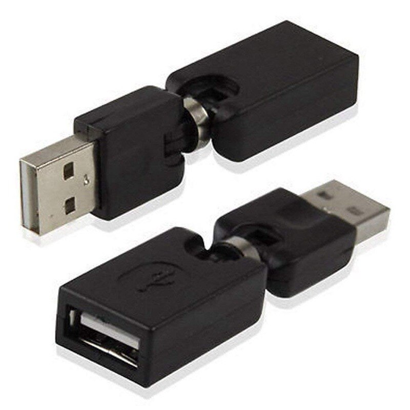 Roterende en Swivel Twist USB 2.0 Type A Male naar EEN Vrouwelijke 360 Graden Rotatie Hoek Uitbreiding Adapter Converter (2-pack, AM-: Default Title