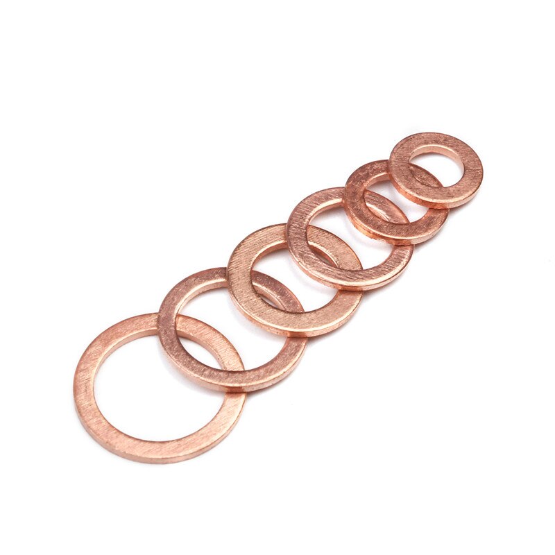 120 st  m5/m6/m8/m10/m12 5 storlekar kopparbricka packningssats plattring tätningssats set för generatormaskiner med låda