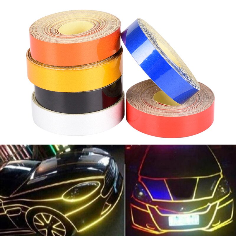 Auto Car Tape Light Reflective Sticker 5M Light Sensitive Straight Strip Reflector Visual Warning Figments Safe Bike Motorcycle