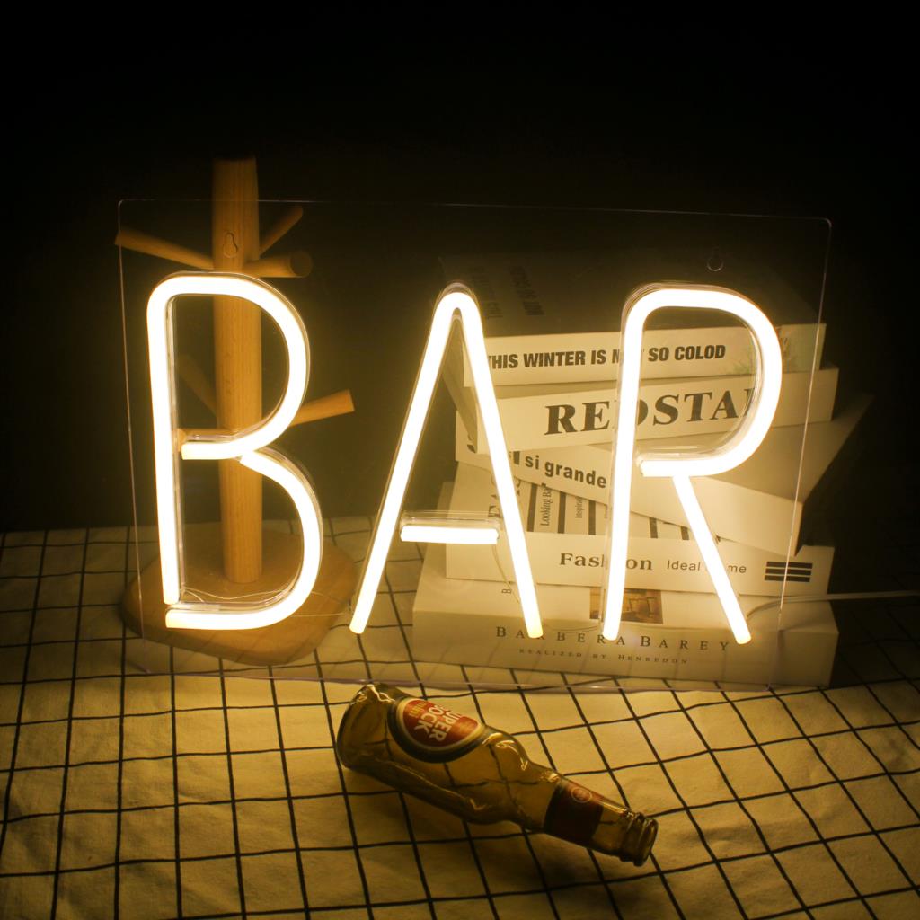Ineonlife Led Bar Neon Borden Licht Voor Bar Brief Neon Brief Muur Opknoping Verlichting Usb Of Batterij Aangedreven Party Club room Decor