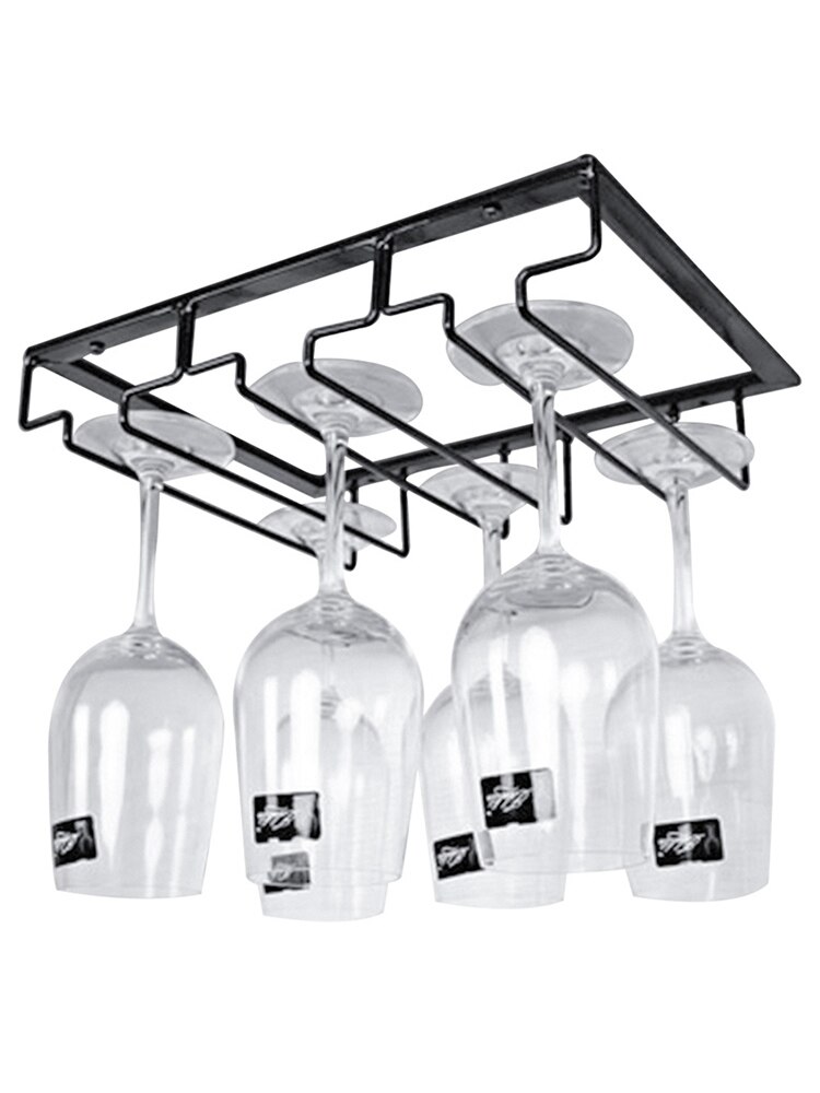 Høj jern vinglas holder ret vinkel hængende på hovedet bæger kop display rack stativ arrangør