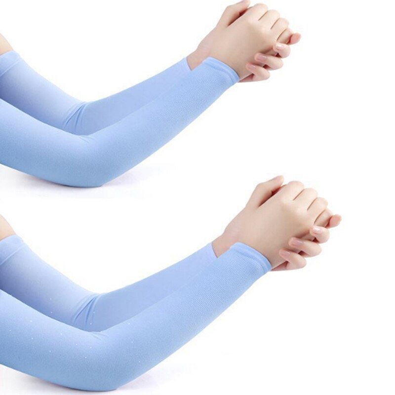 Femmes gants UV soleil protéger anti-dérapant glace soie manches bras manches en plein air crème solaire manchette été hommes en plein air équitation mitaine: style2