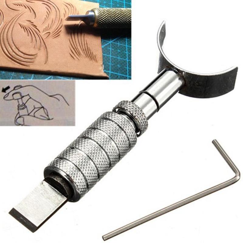 DIY Handmade Adjustable Swivel Leather Tools Silver Copper Rotating Carving Knife Blade Sewing Leatherworking Tools Accessory