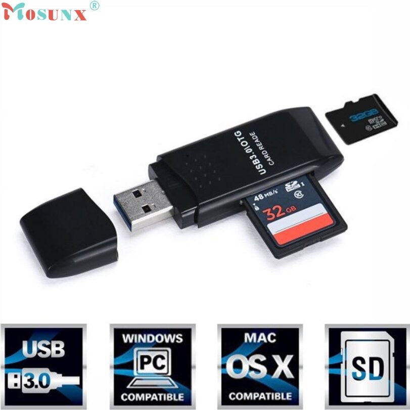 Black Kaartlezer MINI 5 Gbps Super Speed USB 3.0 Micro SD/SDXC TF Card reader Adapter
