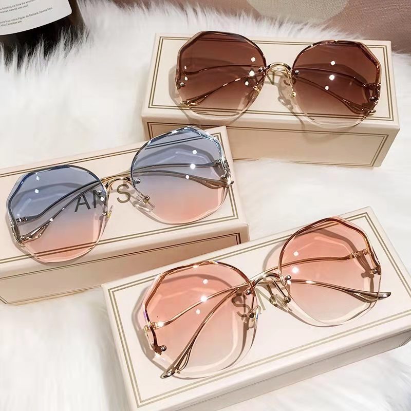Women's Polarized Light Sunglasses Women Metal Half Frame Polygon Sun Glasses Outdoor Leisure Eyewear UV400 Oculos De Sol
