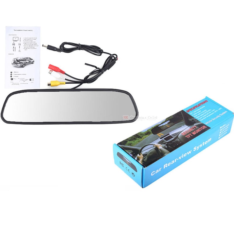 High Resolution HD 5" Inch Car Mirror Monitor 2CH Video Input 800*480 DC Backup Auto Car Parking Monitor