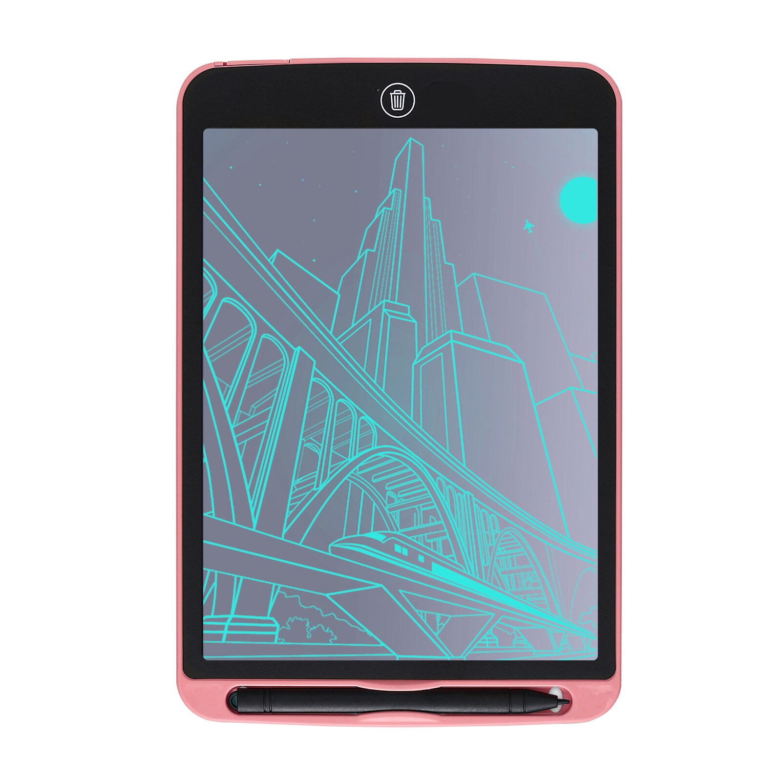 10.5 Inch LCD Writing Tablet Electronic Digital Drawing Board Erasable Writing Pad Color Screen One-Click Erase with Lock Button: Pink Single