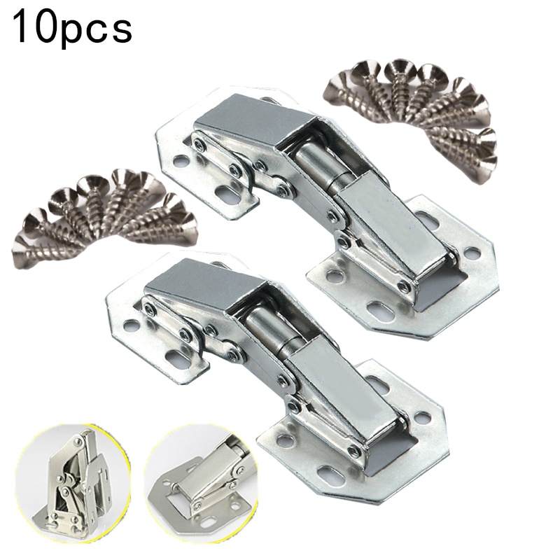 10pcs 3-inch Hinges Kitchen Cabinet Hinge Concealed Angular Door Cabinet Hinge Soft Close Blind Corner 90 Degree Furniture