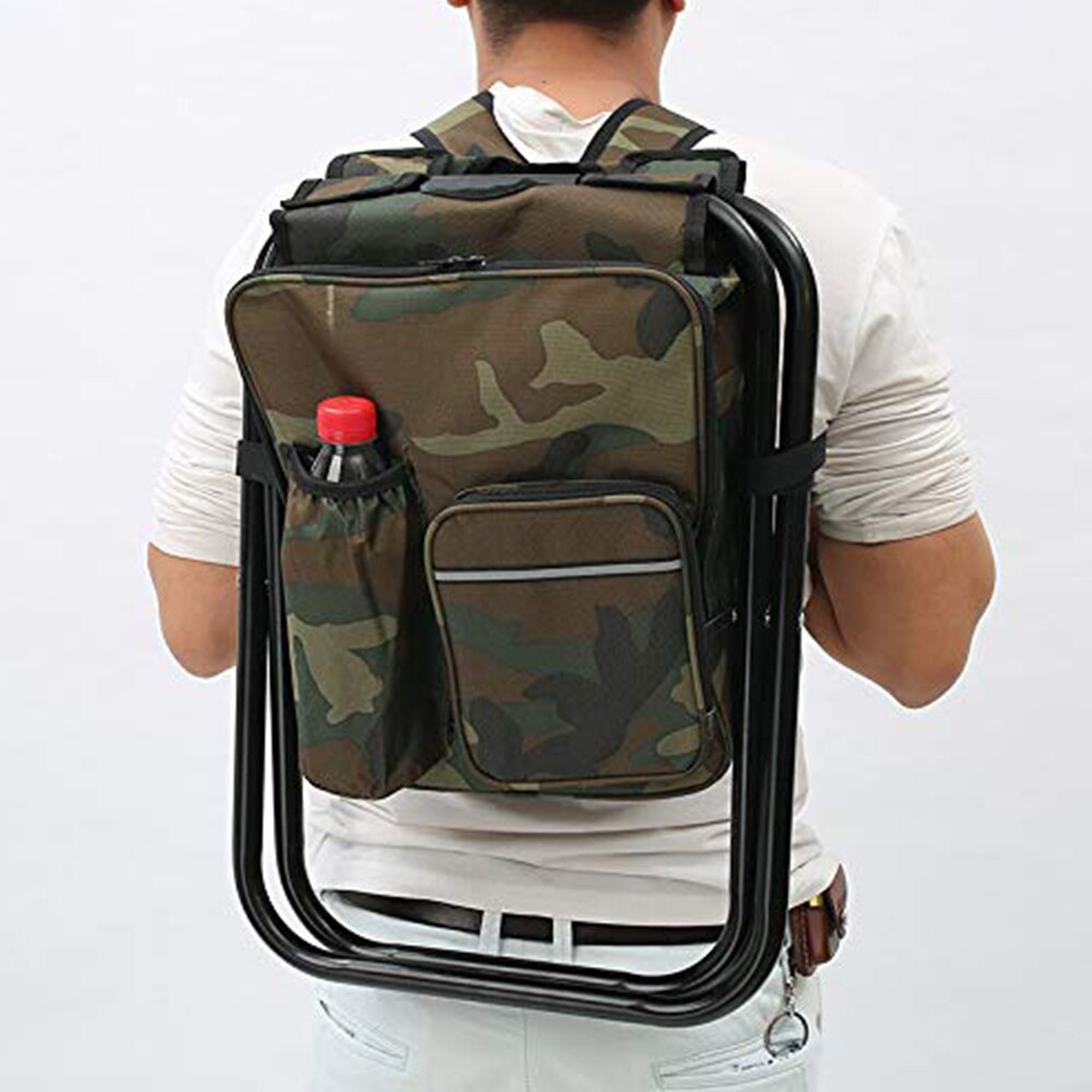 Sfit Falten Camping Angeln Stuhl Rucksack Hocker Rucksack Mit Kühler Isoliert Picknick Tasche Wandern Sitz Tarnung Tisch Tasche