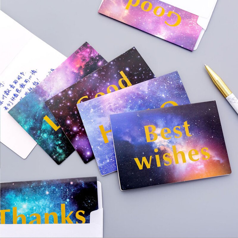 3pcs Student Stationery Thanksgiving Day Box Envelope Greeting Card After-sales Message Half Fold Mini Party Invitation: Random design