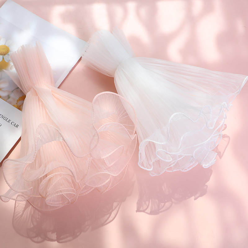 4 Yards Blumenverpackung Wellengarn Hochzeit Party Dekor handgemachte DIY Geschenkverpackung liefert Rosenstrauß Verpackung Papier Spitze Mesh