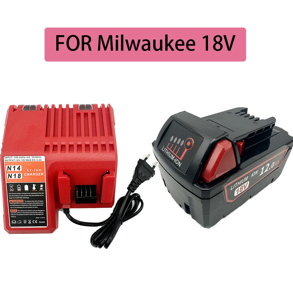 For Milwaukee M18 18V 12000mAh 18650 Lithium Replacement Battery For Milwaukee 48-11-1860 48-11-1850 48-11-1840 Tool Battery