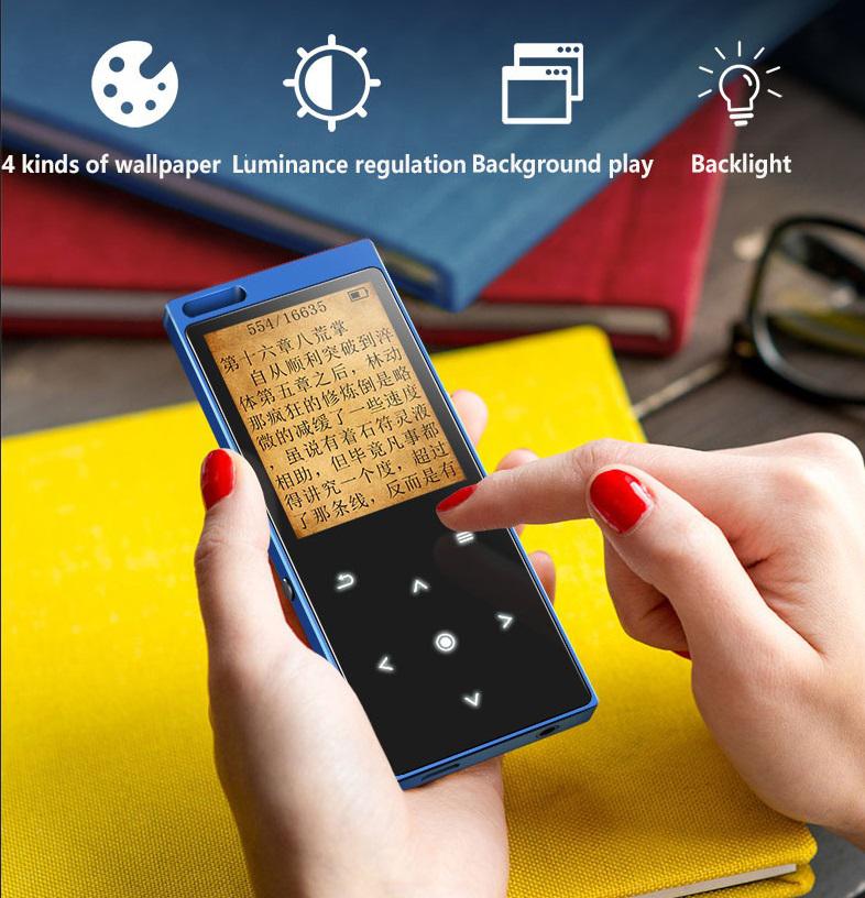 BEESCLOVER-reproductor MP4 8G con Bluetooth, para estudiantes, MP5, Mp6, Ebook, letras de aprendizaje en inglés, compatible con reproductor de tarjeta, 1,77 pulgadas, r57