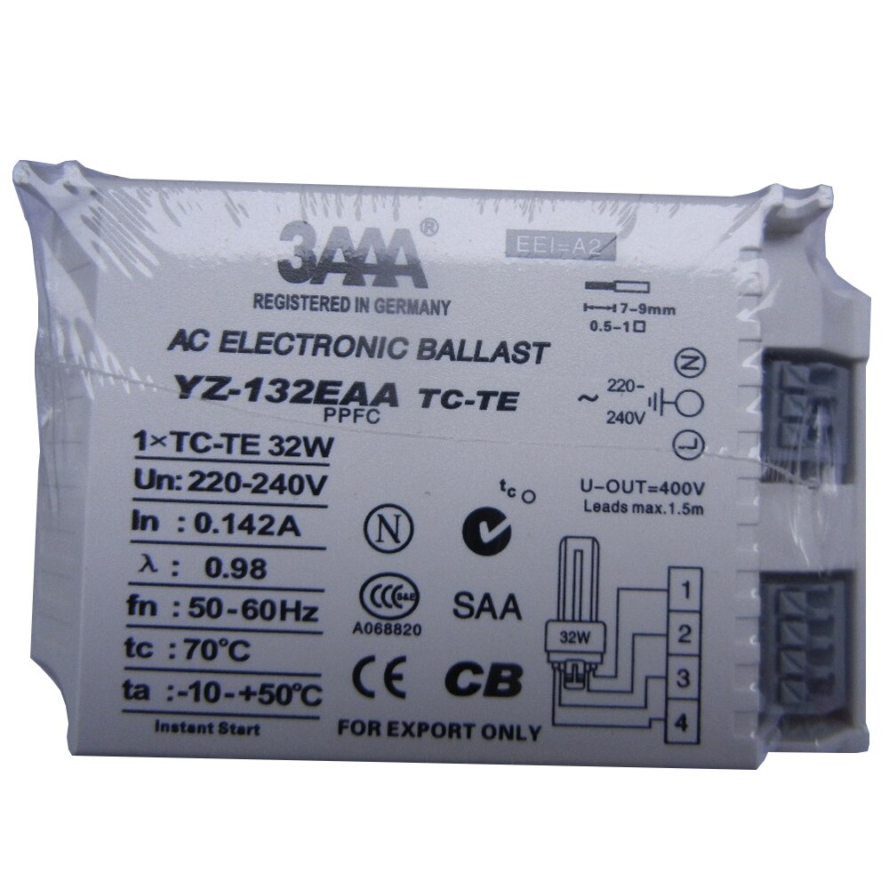 3 aaa yz -113 eaa yz -213 eaa tc-d /de 13w yz -126 eaa yz -226 eaa tc-t/tc -te 26w yz -132 eaa plc-t tc-te ac ppfc elektroniska förkopplingsdon: Yz -132 eaa tc-te
