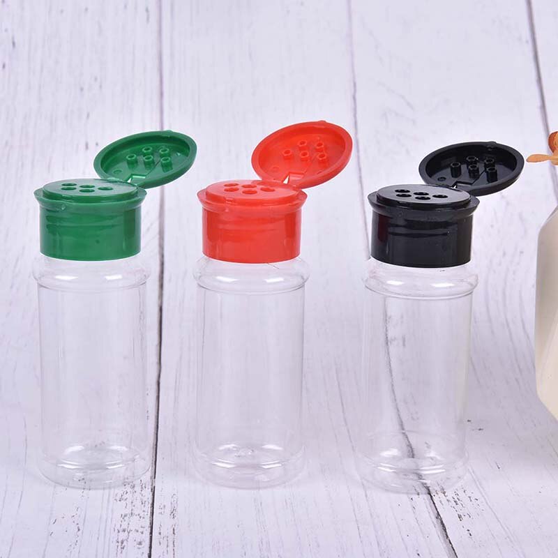 Tarros de plástico para condimentos, especias, sal, pimienta, para barbacoa, vinagre, embotellado, 100ml, 5 uds.