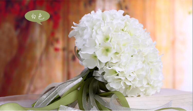 Buque De Noiva Romantic Holding Flowers Laurustinu with Ribbon Bridal Bouquet for Bridesmaids Flower Girl: white
